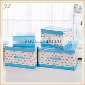 Factory Price PE Coating Non-woven Storage Box With Handle thumbnail-1