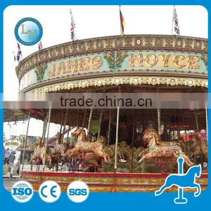 Park Carnival Playground Carousel Horses Amusement Ride Merry go Round thumbnail-5