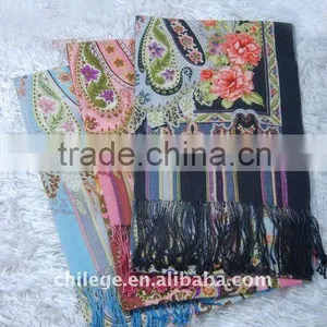 Wool Printed Scarf Shawl Wrap thumbnail-1