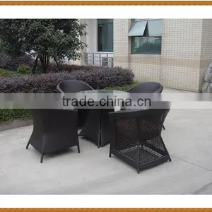 5PCS Round Table Rattan Dining Set thumbnail-1