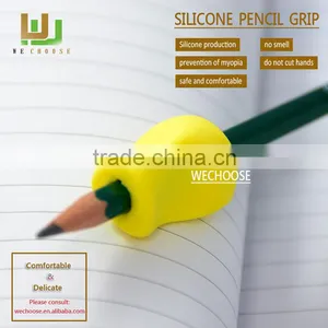 Wholesale-Beautiful Colorful Pencil Grips for School Kids Safe Silicone Pencil Grips With Stationery Supplies thumbnail-1