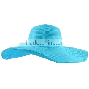 2016 Fashion Women Summer Foldable Wide Large Brim Beach Sun Straw Floppy Cap thumbnail-2