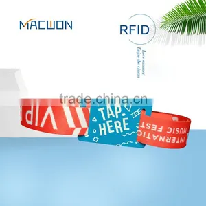 Factory Promotional Fabric Passive Rfid Woven Wristband for Festival Concert Sports Events thumbnail-2