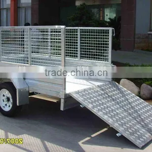 High Quality 7x4ft Hot Dipped Galvanized Caged Ramp Box Trailer thumbnail-4