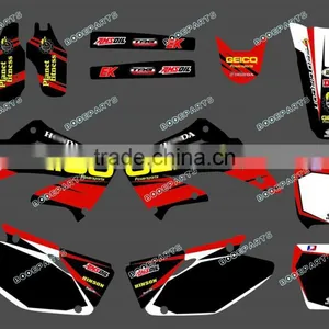 (0015 GEICO ) TEAM GRAPHICS & BACKGROUNDS Kits FOR HONDA CR125 CR250 2002 2003 2004 2005 2006 2007 2008 2009 2010 2011 2012 thumbnail-1