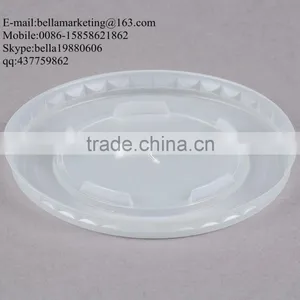 9 Oz. Translucent Flat Plastic Lid With Straw Slot For Paper Cold Cup thumbnail-4