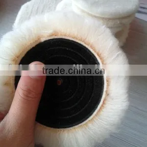 100% Sheep Wool Buffing And Polishing Pad With Magic Tape Factory thumbnail-2