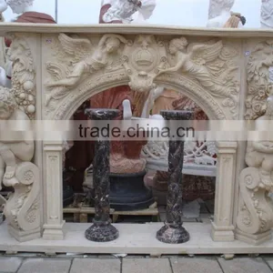 Western Style Carving Marble Fireplace thumbnail-4