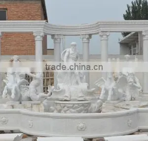 Italia Large Marble Water Fountain With Horse thumbnail-1