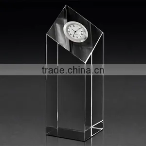 2016 Hotsale Personalized Clear Optical Crystal Clock,faceted Shaped Clock,crystal Clock Gift thumbnail-1