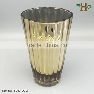 High Quality Gold Plated Cone Shaped Flower Vase thumbnail-2