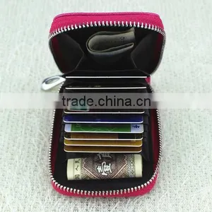 Cy278 Genuine Leather Card Holder Slim Wallet Card Wallet Double Organ Card Package Gift Card Holder thumbnail-1