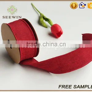 100% Polyester Linen Look Fabric for Gift Ribbon thumbnail-2