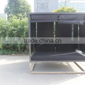 Outdoor Leisure Aluminum Bed Beach Sun Bed With Curtain thumbnail-6
