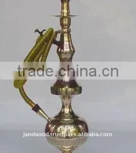 Hookah Made in Brass With Mirror Polish and One Out Let thumbnail-1