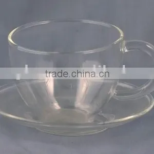 Clear Glass Cup &saucer thumbnail-1
