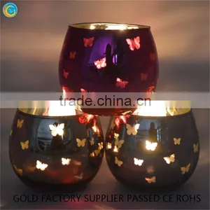 Gold Pillar Candle Holders Candle Glass Jars thumbnail-1
