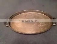 Copper Brush/Food Canister/Round Metal Serving Tray/Food Holder Beer Holder/Bar/Party Tray thumbnail-1