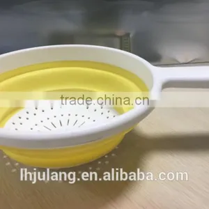 Foldable Fruit Strainer With Handle,plastic Foldable Colander With Handle thumbnail-1