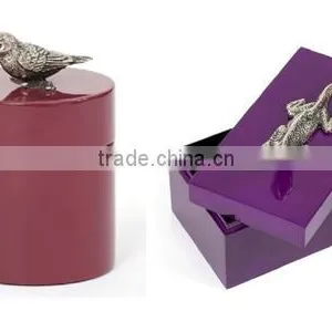 High Quality Rectagular Blue Wooden Boxes With Lid thumbnail-3