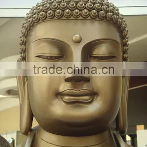 Bronze Buddha Head Statue thumbnail-1