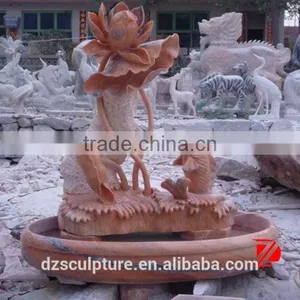 Marble Fish Water Fountain With Lotus,stone Indoor Water Fountain thumbnail-1