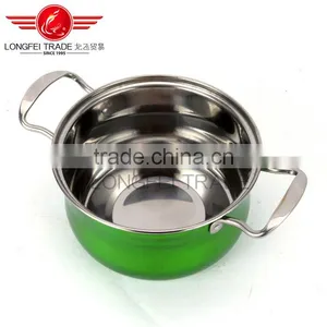 Hot Selling 5pcs Colorized Drum-shaped Stainless Steel Soup Pot Kitchen Cookware With Decal thumbnail-5