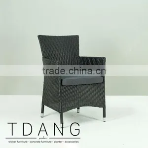 Pasadena Wicker Chair (Black) - Dining Wicker Furniture Chair thumbnail-1