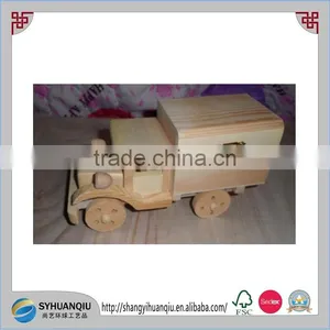 7" Wooden Model Car Retro Antique Truck Model Decoration BEST KIDS GIFT thumbnail-2