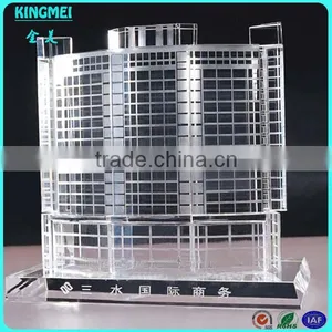High Grade Home Decorative Bussiness Gifts 3D High-rise Buildings Crystal Model thumbnail-1