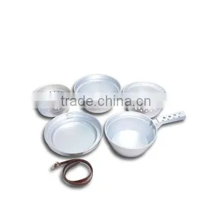 Anodized Aluminum Camping Cookware Set,Ourdoor Camping Mess Kit With Alcohol Burner thumbnail-1
