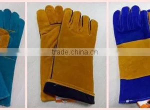 DDSAFETY 2017 Blue Cow Split Welding Glove With Reinforced Palm With One Piece Back thumbnail-6