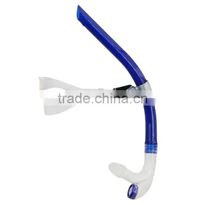 Professional Bendable Silicone Blue Swimming Frontal Snorkel for Adult, US Patened(SK-300) thumbnail-1