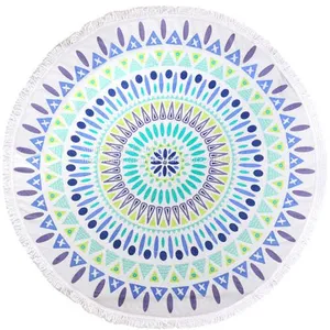 1500mm Extra Large Round Beach Towels With Tassels/custom Printed Pattern Round Beach Towles thumbnail-3