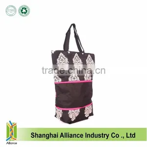 Shopping Bag on Wheels Expandable to Lightweight Roller Bag With Free Id Holder thumbnail-2