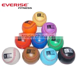New Leather Cover Weighted Training /Batting /Hitting Baseball in Colorful (3oz - 12oz) thumbnail-1