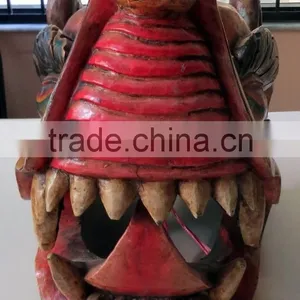 Dragon Mask Wall Hanging Decor Handmade in Nepal thumbnail-4