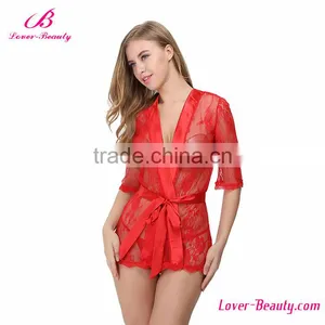 New Arrival Teen Girls Sexy Women See Through Silk Lingerie thumbnail-4