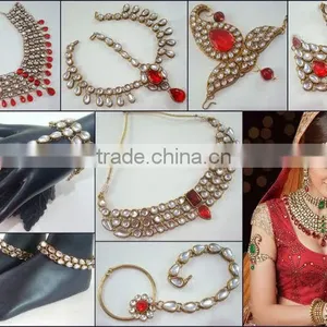 BRIDAL KUNDAN 11 PCS Necklace EARRING Set thumbnail-1