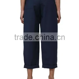Latest Fashion Wide Leg Pant Women Ladies Casual Loose Cropped Coat Pant thumbnail-2