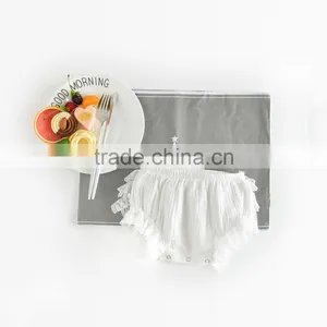 Plain Weave Cotton Bloomer Lace Frontals Ruffle Diaper Cover Newborn to 24 Month Baby Wear thumbnail-2