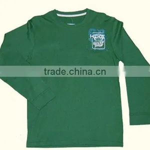 Mens Long Sleeve and Cotton T-shirt With Crew Neck thumbnail-1