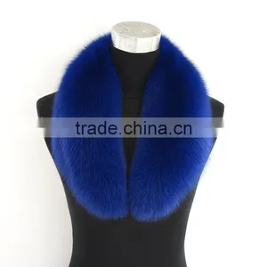 Myfur Genuine Blue Fox Fur Made Attached Parka Fur Collar Trim thumbnail-3