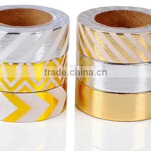 6 Colors Washi Tape One Set Adhesive Washy Tape Gold Stamping Tape thumbnail-3