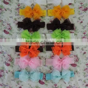 Hot Sale, Baby Girls Elastic Bowknot Headband Wholesale, Baby Hairband With Flower for Kids Children Girls Elastic Headband thumbnail-1