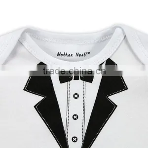 OEM Logo 100% Cotton White Baby Boy Rompers Baby Long Sleeve Jumpsuit Bodysuit Newborn Sleep Gown thumbnail-5