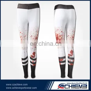 2017 Customized Women Yoga Wear Pants Custom Made Sublimation Fitness Leggings thumbnail-5