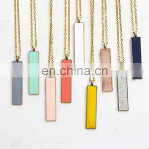 Single Initial Clay Necklace Personalized Necklace Minimal Geometric Necklace Bridesmaids Gift thumbnail-2