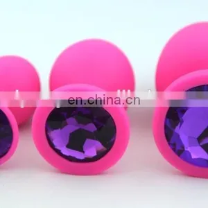 2015 Hot Selling Pink Color Silicone Anal Butt Plug, Sex Butt Plug Toys thumbnail-5