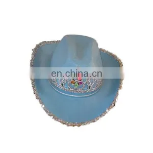 MCH-1476 Party Carnival Funny Cheap Blue Crown Cowgirl Felt Hat thumbnail-1